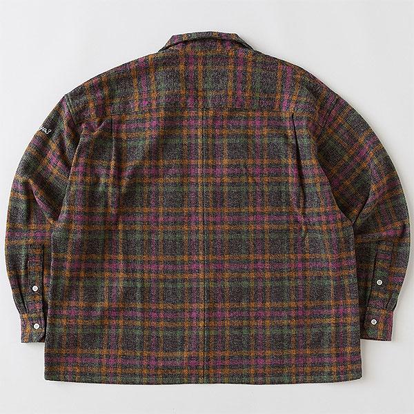 FAT エフエーティー シャツ FAT HEATHERCROP メンズ 長袖 チェック