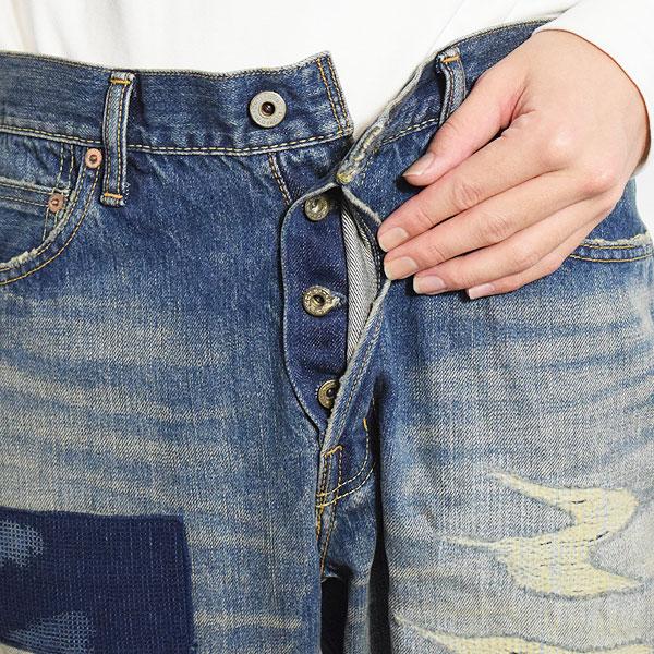 ファンダメンタル パンツ FDMTL CLASSIC STRAIGHT DENIM CS126 メンズ デニム デニムパンツ インディゴ パッチワーク 送料無料の画像