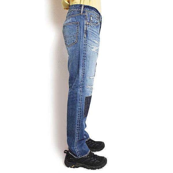 ファンダメンタル デニム FDMTL CLASSIC FIT DENIM CS128 メンズ パンツ デニムパンツ インディゴ パッチワーク 送料無料の画像