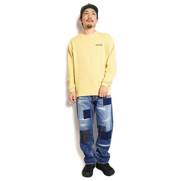 ファンダメンタル デニム FDMTL CLASSIC FIT DENIM CS128 メンズ パンツ デニムパンツ インディゴ パッチワーク 送料無料の画像