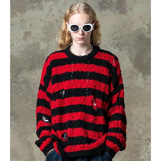 glamb（グラム） ニット glamb Fluff Border Knit フラフボーダー
