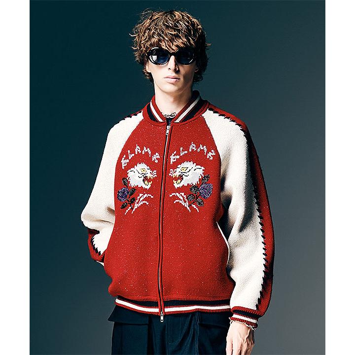 グラム ジャケット glamb White Tiger Knit Ska Jumper 送料無料の画像