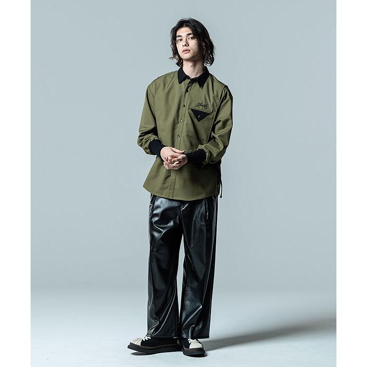 glamb SALE セール グラム パンツ Synth Leather Baggy Slacks シンセ 