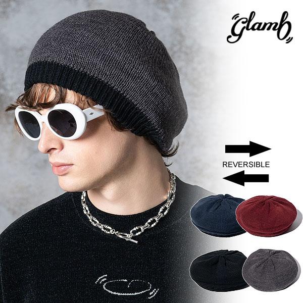 新品未使用 リバーシブル ベレー帽 黒 グラム glamb glamb（グラム） ベレー帽 glamb Reversible Knit Beret 送料無料