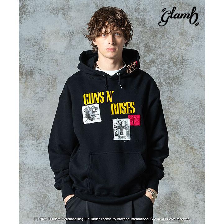 glamb グラム GUNS N’ ROSES Patchwork Hoodie パーカー atftps glamb（グラム） パーカー glamb GUNS N' ROSES Patchwork Hoodie
