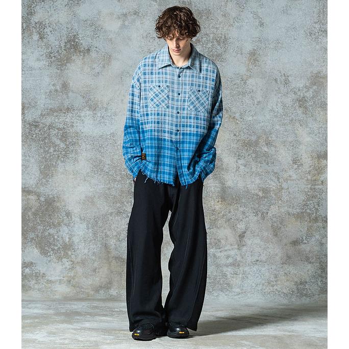 glamb（グラム） シャツ glamb Bleach Check Shirt ブリーチチェック