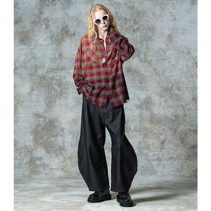 glamb（グラム） シャツ glamb Bleach Check Shirt ブリーチチェック