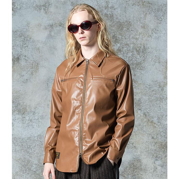 glamb（グラム） シャツ glamb Synth Leather Shirt 送料無料 シンセ