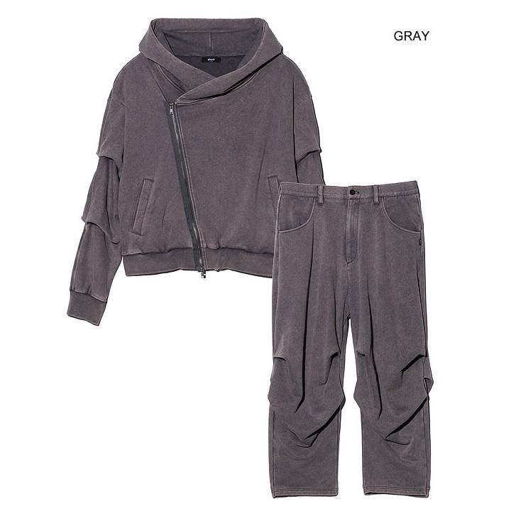 グラム セットアップ glamb Distorted Sweat Set Up ディストーテッドセットアップ ジップパーカー スウェットパンツ 送料無料の画像
