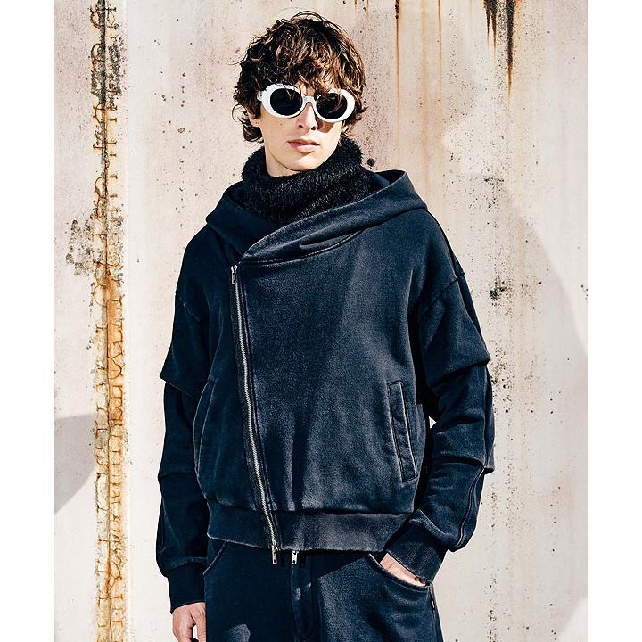 グラム セットアップ glamb Distorted Sweat Set Up ディストーテッドセットアップ ジップパーカー スウェットパンツ 送料無料の画像