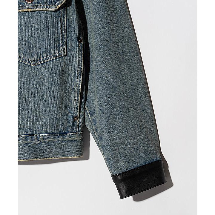 2026 秋 先行予約 8月下旬〜9月上旬入荷予定 グラム セットアップ glamb Leather Combination Denim Set Up 送料無料 キャンセル不可の画像