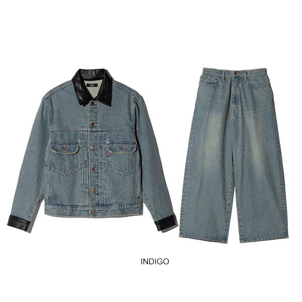 2026 秋 先行予約 8月下旬〜9月上旬入荷予定 グラム セットアップ glamb Leather Combination Denim Set Up 送料無料 キャンセル不可の画像