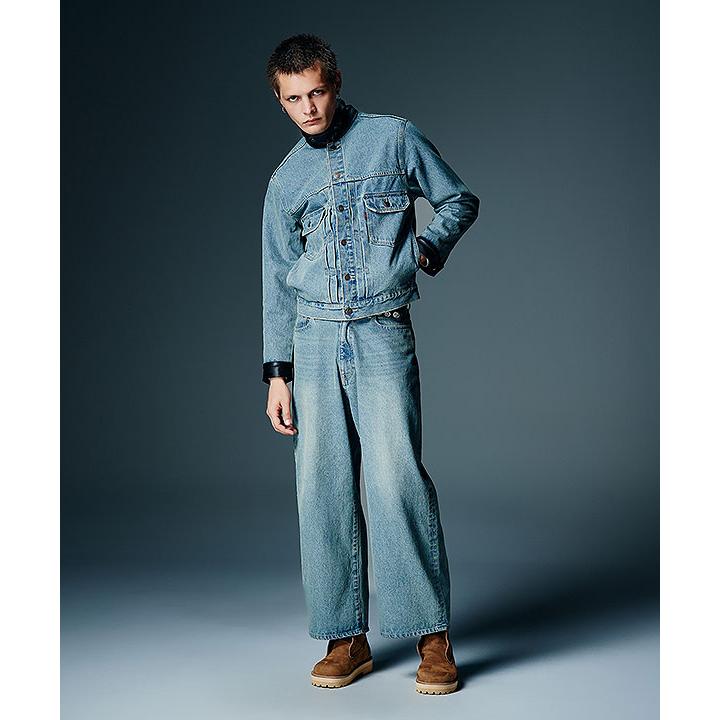 2026 秋 先行予約 8月下旬〜9月上旬入荷予定 グラム セットアップ glamb Leather Combination Denim Set Up 送料無料 キャンセル不可の画像
