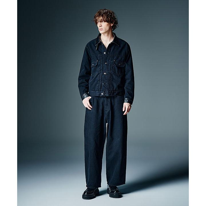 2026 秋 先行予約 8月下旬〜9月上旬入荷予定 グラム セットアップ glamb Leather Combination Denim Set Up 送料無料 キャンセル不可の画像