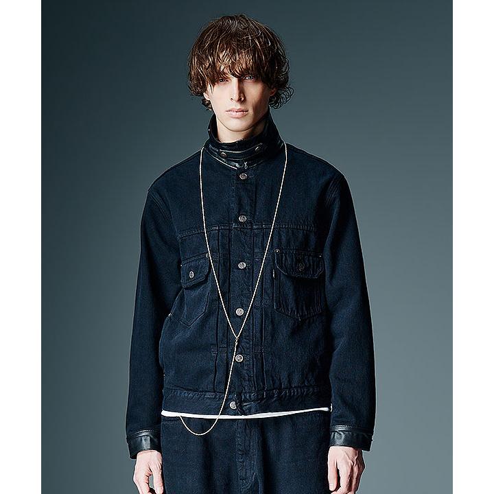 2026 秋 先行予約 8月下旬〜9月上旬入荷予定 グラム セットアップ glamb Leather Combination Denim Set Up 送料無料 キャンセル不可の画像