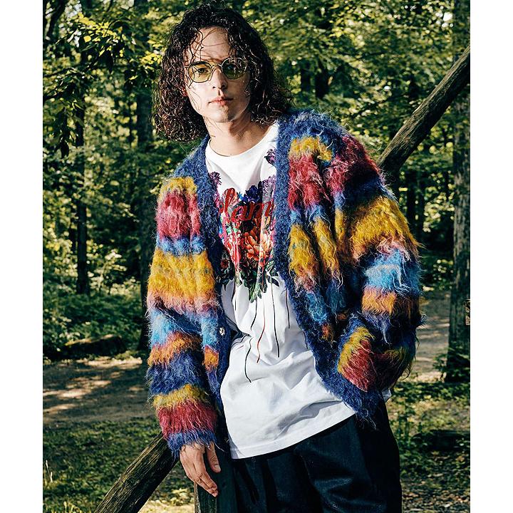 glamb ボーダーモヘアカーディガン　Lサイズ　美品　グランジ glamb ボーダーモヘアカーディガン Lサイズ 美品 グランジ｜Yahoo