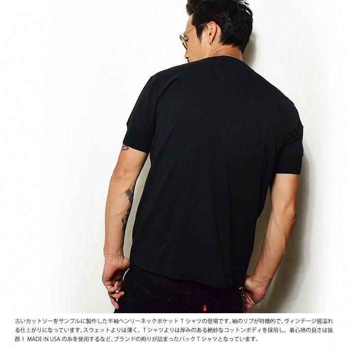 グラッドハンド Tシャツ GLADHAND HENLEY NECK POCKET TEE -BLACK-｜artif｜02