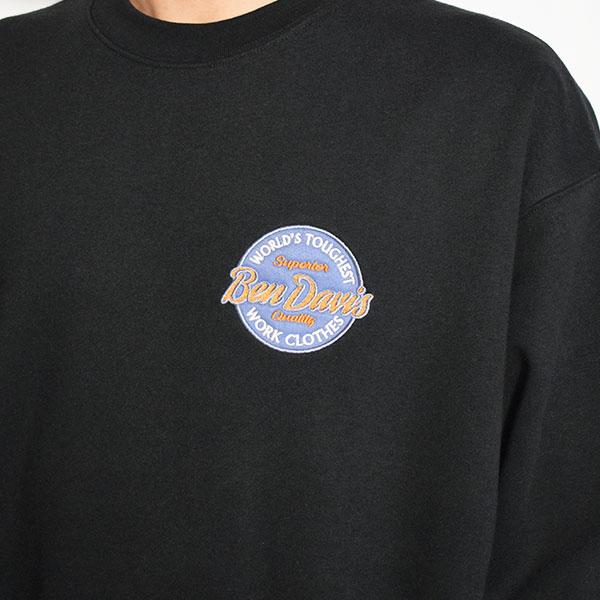 BEN DAVIS/WHITE LABEL ベンデイビス スウェット DAVIS BD SCRIPT EMB CREW -INK BLACK ...