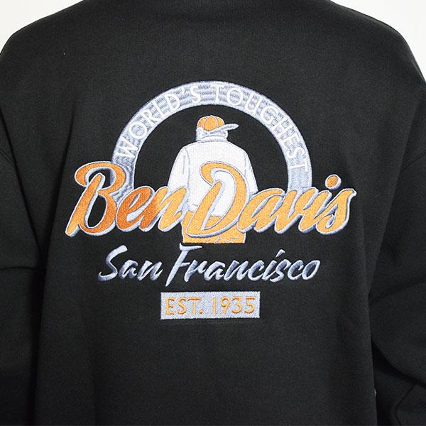 BEN DAVIS/WHITE LABEL ベンデイビス スウェット DAVIS BD SCRIPT EMB CREW -INK BLACK ...