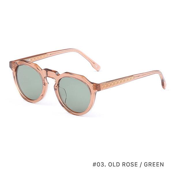 オウン サングラス OWN #03 OLD ROSE/GREEN メンズ ボストンタイプ