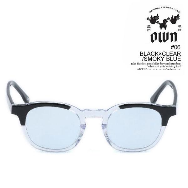 オウン サングラス OWN #06 BLACK×CLEAR/SMOKY BLUE メンズ ツートン