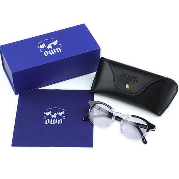 オウン サングラス OWN #06 BLACK×CLEAR/SMOKY PURPLE メンズ ツートン