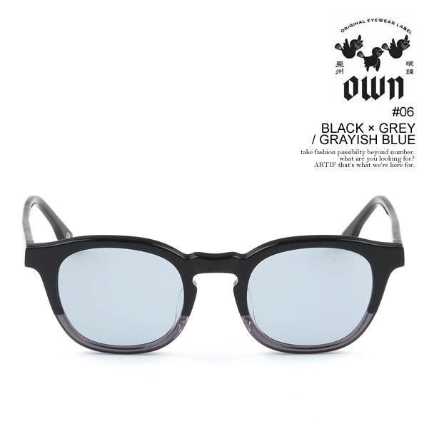 オウン サングラス OWN #06 BLACK×GREY / GRAYISH BLUE メンズ クリア