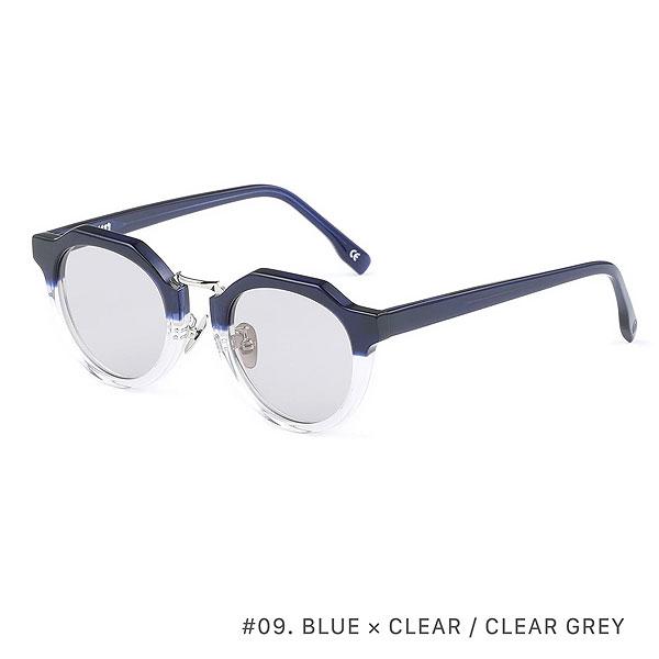 オウン サングラス OWN #09 BLUE×CLEAR/CLEAR GREY メンズ ボストン