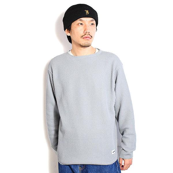 1月8日〆切　Radiall 長袖ポロシャツ　Ice Gray XLサイズ ラディアル Tシャツ RADIALL BIG WAFFLE - BOAT NECK T-SHIRT L/S