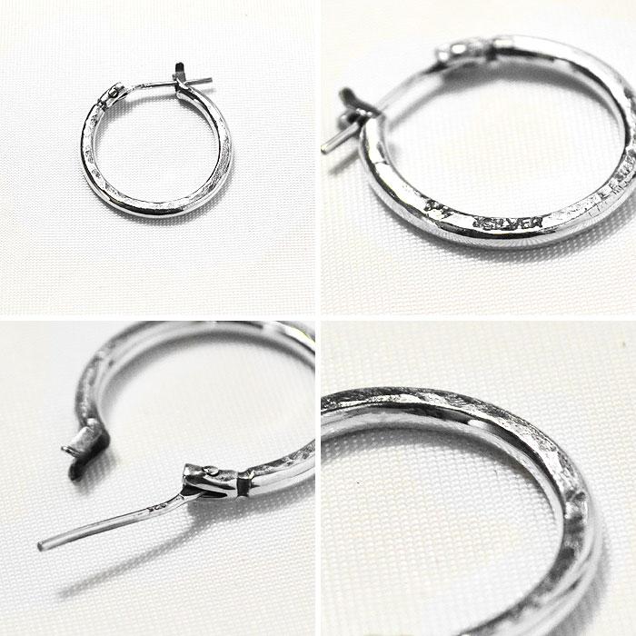 ビビファイ ピアス VIVIFY HAMMERED HOOP PIERCE (L) メンズ アクセサリー フープピアス シルバー925 ジュエリーの画像