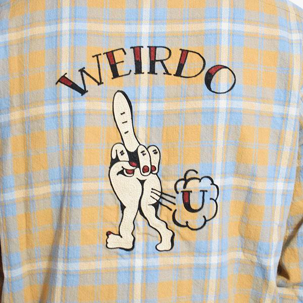 ウィアード シャツ WEIRDO FUCK U - L/S CHECK SHIRTS -ORANGE- メンズ チェックシャツ 長袖 アメカジ 送料無料 ストリート｜artif｜05