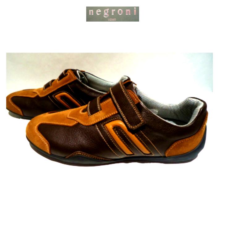 negroni＜ネグローニ＞ドライビングシューズ（牛革）Dブラウン/24.0cm〜27.0cm/日本製/3Eサイズ/マジックテープ/当店限定・原皮終了により現品限り negroni＜ネグローニ＞ドライビングシューズ 牛革 Dブラウン/24