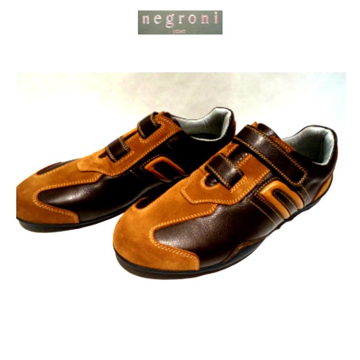 negroni＜ネグローニ＞ドライビングシューズ（牛革）Dブラウン/24.0cm〜27.0cm/日本製/3Eサイズ/マジックテープ/当店限定・原皮終了により現品限り negroni＜ネグローニ＞ドライビングシューズ 牛革 Dブラウン/24