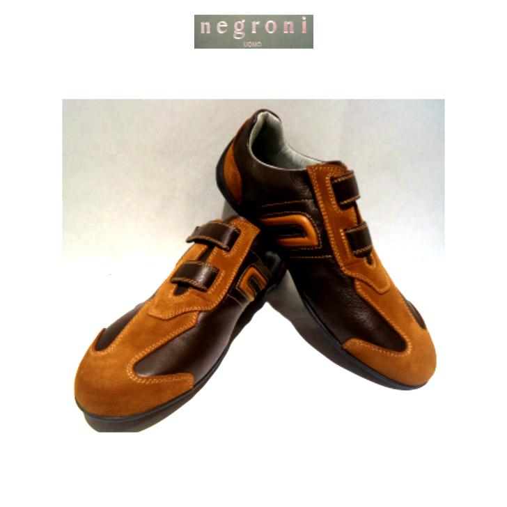 negroni＜ネグローニ＞ドライビングシューズ（牛革）Dブラウン/24.0cm〜27.0cm/日本製/3Eサイズ/マジックテープ/当店限定・原皮終了により現品限り negroni＜ネグローニ＞ドライビングシューズ 牛革 Dブラウン/24