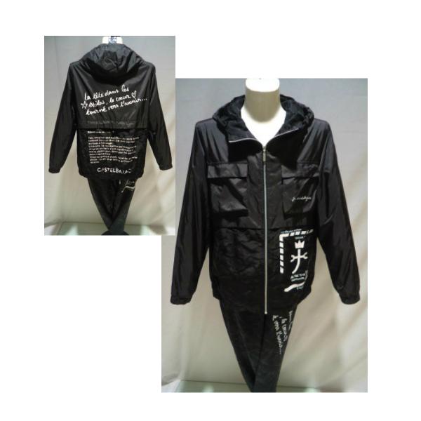 CASTEL BAJAC＜カステルバジャック＞秋冬/30%OFF/パーカーブルゾン＆パンツ上下セット/48(L) サイズ/ブラック/合繊素材/撥水性＆透湿性(TUFLEX)