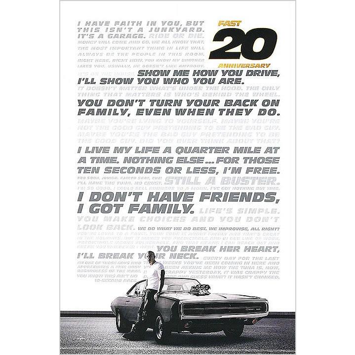 【ワイルドスピード グッズ】 車 ポスター 映画 20周年記念 /モノクロ かっこいい インテリア アート 特大 /フレーム別 /両面 【公式】 