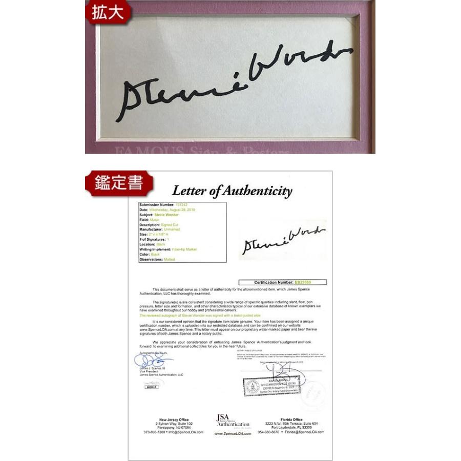 新入荷！ 直筆サイン入りカード 愛するデューク 等 スティーヴィー・ワンダー Stevie Wonder /ブロマイド オートグラフ /額外径 約46×56cm /鑑定済 【AAA2117882980】(74000円)