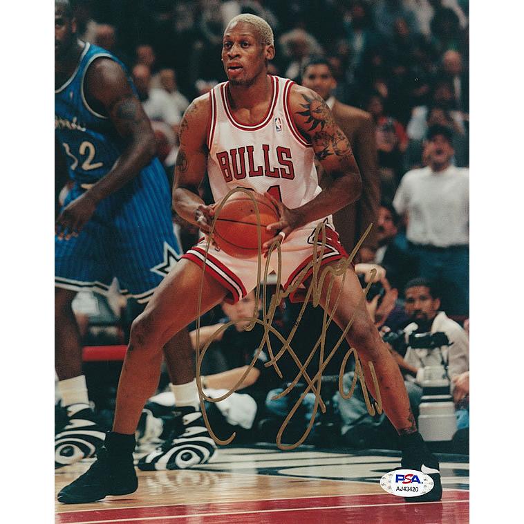 デニス・ロッドマン 直筆サイン入り 大判写真 NBA 公式ライセンス