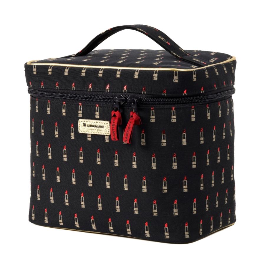 ARTISAN＆ARTIST 黒×赤バニティポーチ 日本製 ARTISAN&ARTIST 化粧