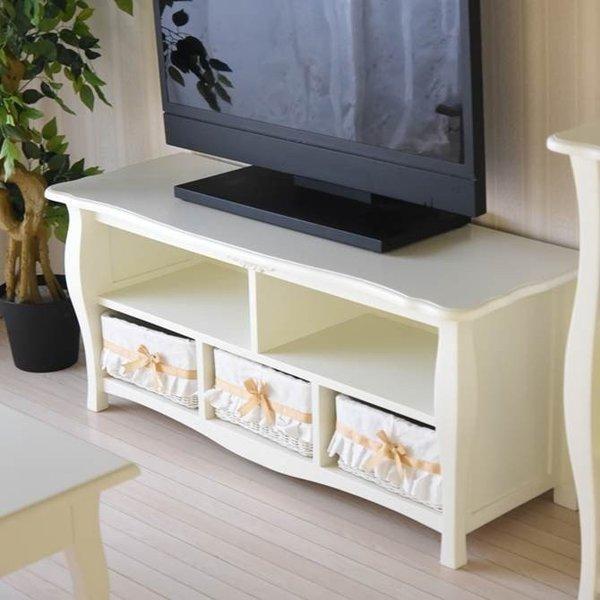 喜ばれる誕生日プレゼント インテリア ロココ調 アンティーク 姫系 白家具 クラシック ヨーロピアン アンティーク調 ロココ調 ガーリープリンセスｒｏｃｏｃｏ ラタンドロワーｔｖボード ヨーロピアン テレビ台 キャビネット