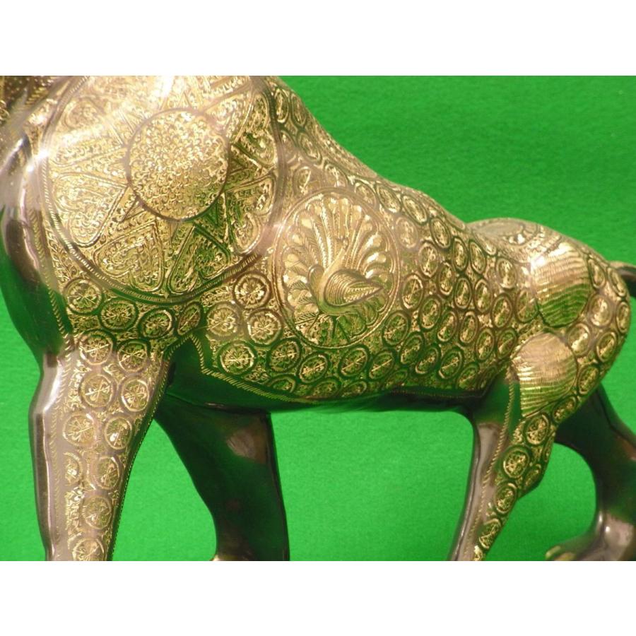 ブラス彫金 置物  7.8kg 真鍮 オブジェ 虎 タイガーの画像