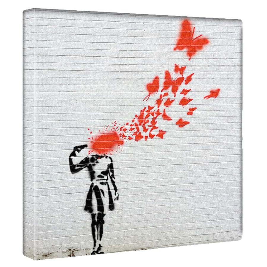 バンクシー Banksy キャンバスパネル Butterfly Girl 絵画 インテリア