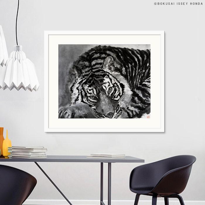 巨大！虎の水墨画 掛軸 風水にも 巨大！虎の水墨画 掛軸 風水にも 虎之