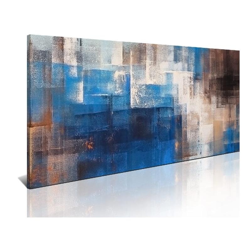 絵画 北欧風の壁アートNORDIC BLUE ABSTRACT インテリア 壁掛け アート 壁 飾り 風景 リビング ベッドルーム ホテル モダン 洋風 青 抽象の画像