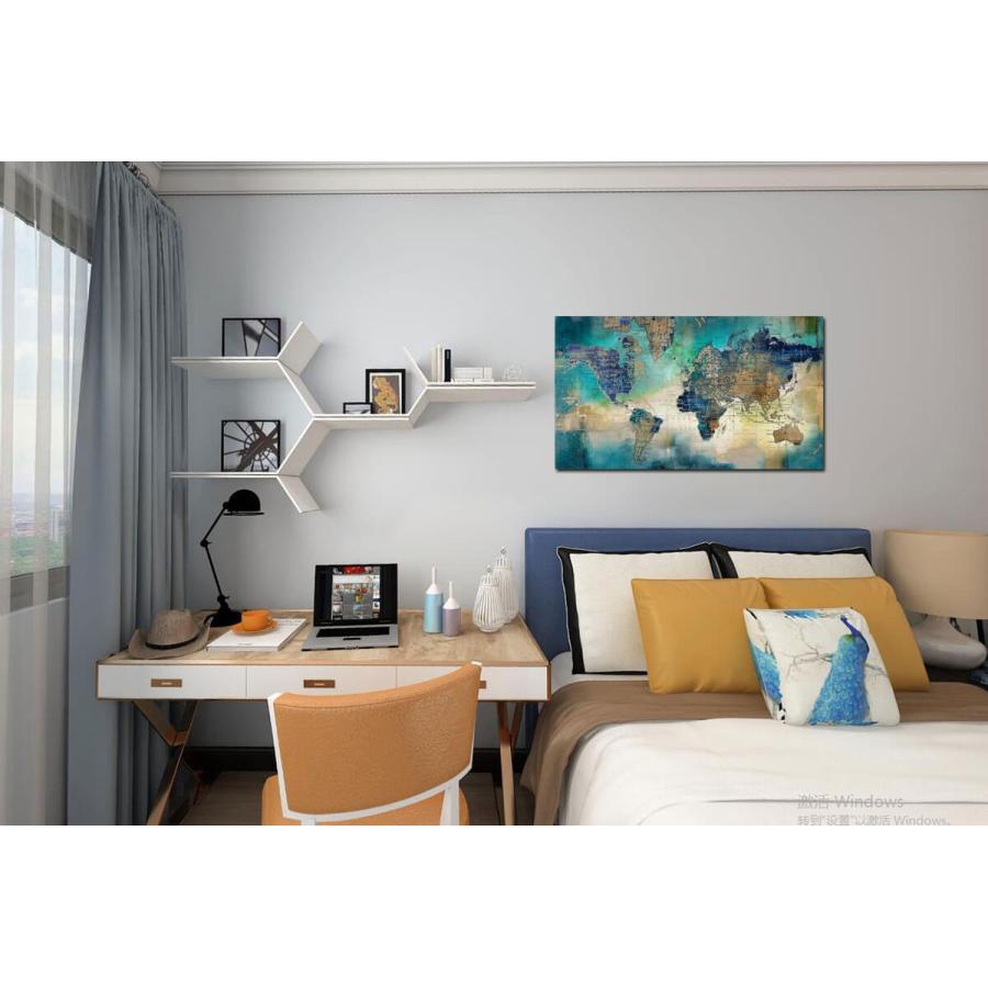 絵画 世界地図の壁アートWORLD MAP BLUE GOLD インテリア 壁掛け