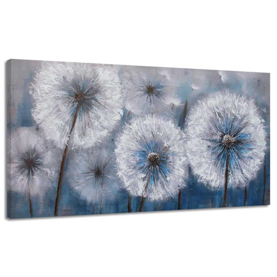絵画 北欧風の壁アートNORDIC Dandelion 壁掛け インテリア 壁 飾り アート 絵 タンポポ 花 抽象 リビング ベッドルーム ホテル モダン 洋風 青 緑の画像