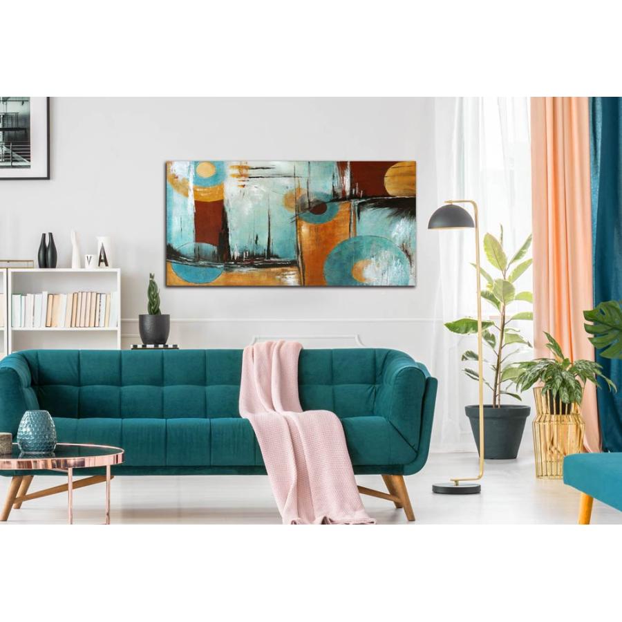 BWA 絵画 インテリア アートパネル Amber Blue 100cm 北欧 青 モダン