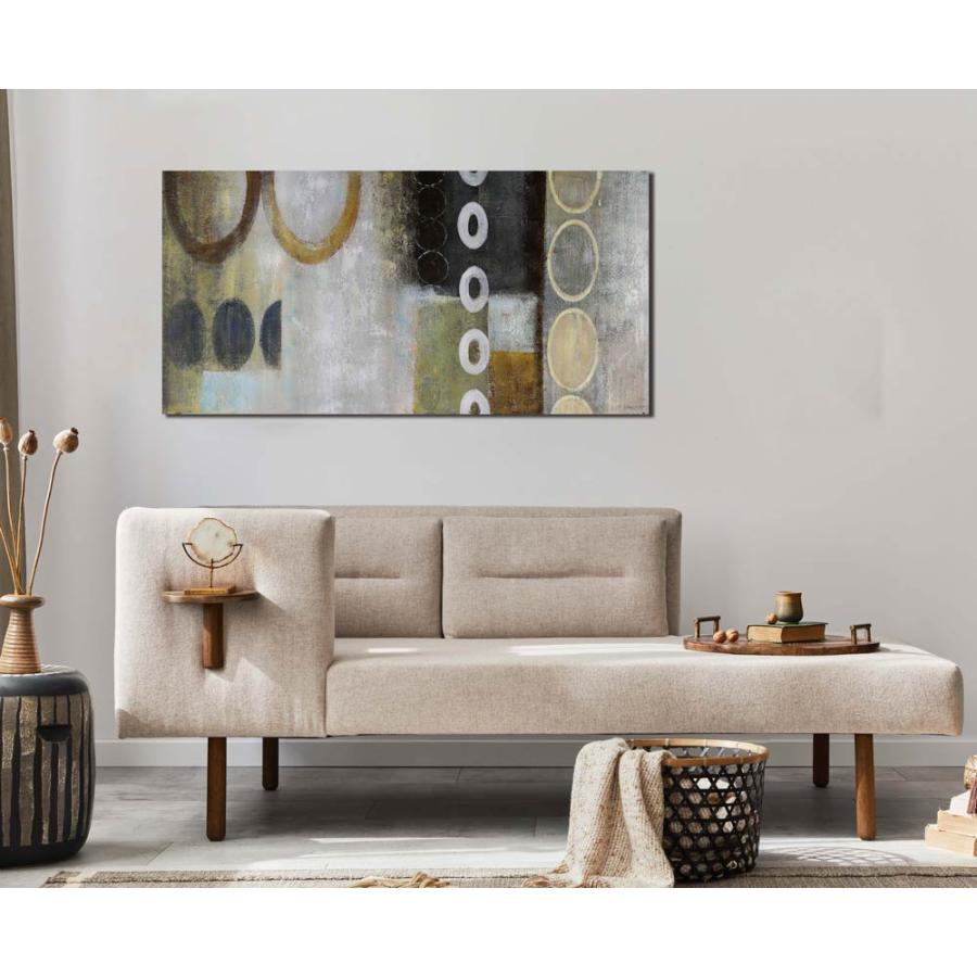 新商品 BWA 絵画 インテリア Connected Circles 繋がる円の抽象2 100cm 北欧 壁掛け 茶系 リビング 玄関 和モダン おしゃれ 絵 アートパネル 抽象 幾何学 模様の画像