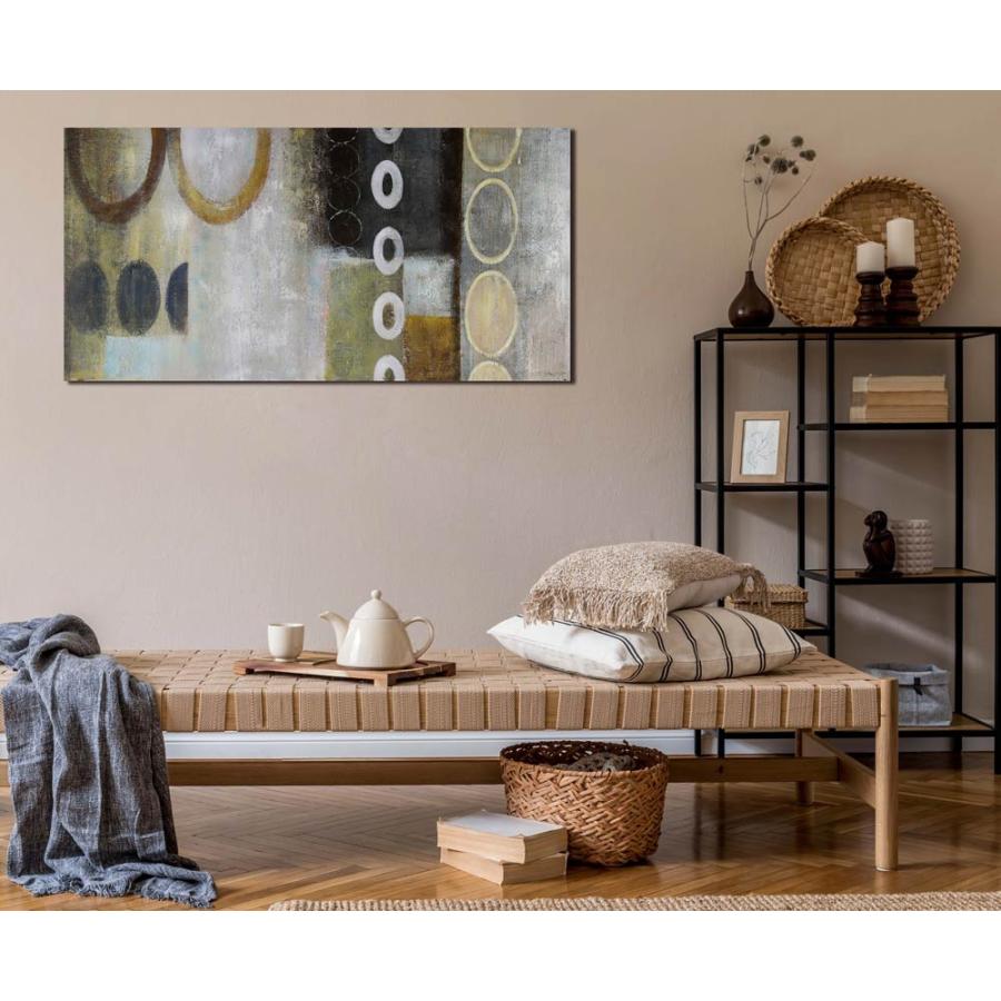 新商品 BWA 絵画 インテリア Connected Circles 繋がる円の抽象2 100cm 北欧 壁掛け 茶系 リビング 玄関 和モダン おしゃれ 絵 アートパネル 抽象 幾何学 模様の画像
