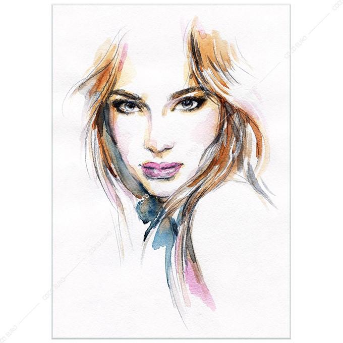 COCOEURO アート作品 Woman face. Size 700x1000 アート 装飾 壁 絵